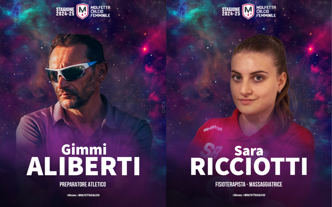 Gimmi Aliberti e Sara Ricciotti rafforzano lo staff tecnico della Molfetta Calcio Femminile